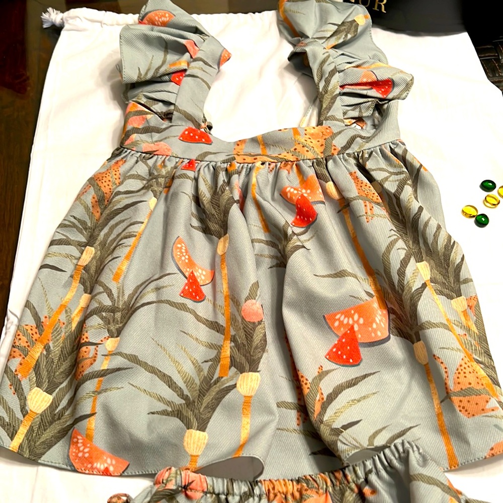 Baby girl popelin dress with bloomers
